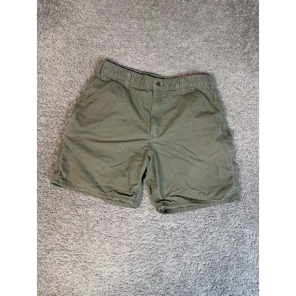 Carhartt Shorts Mens 38 Green Cargo Cotton Canvas Pockets 8 In Inseam Outdoors
